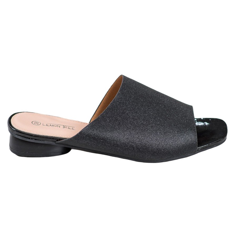 SHELOVET Pantuflas elegantes con purpurina negro