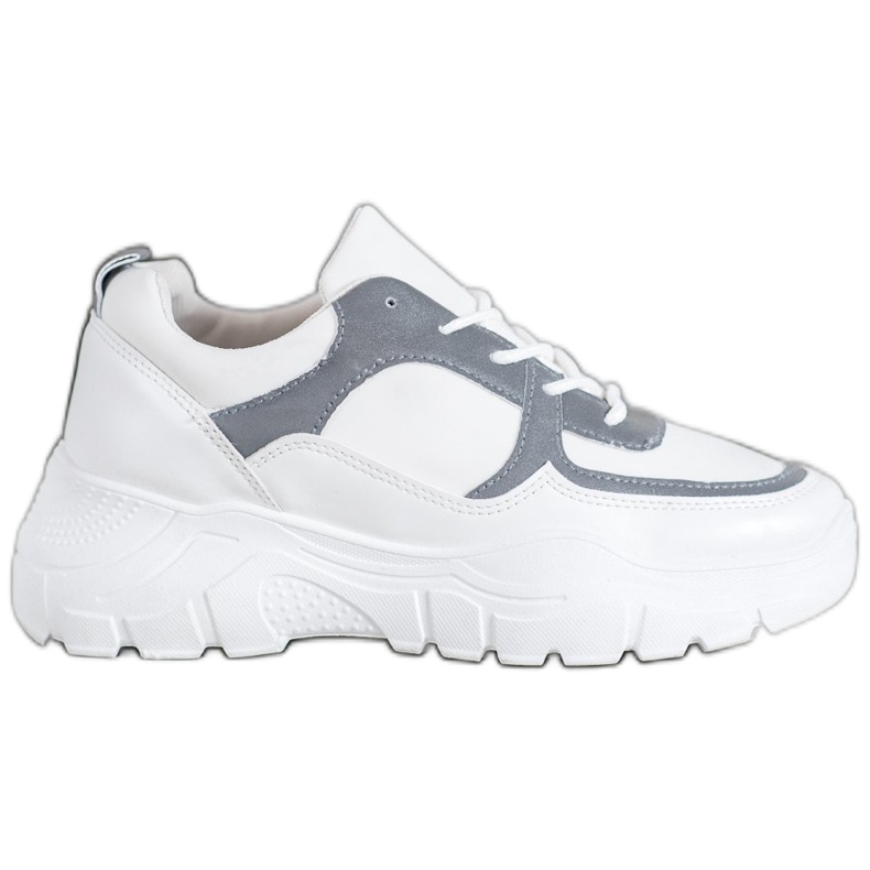 SHELOVET Zapatillas de deporte con cordones de moda blanco
