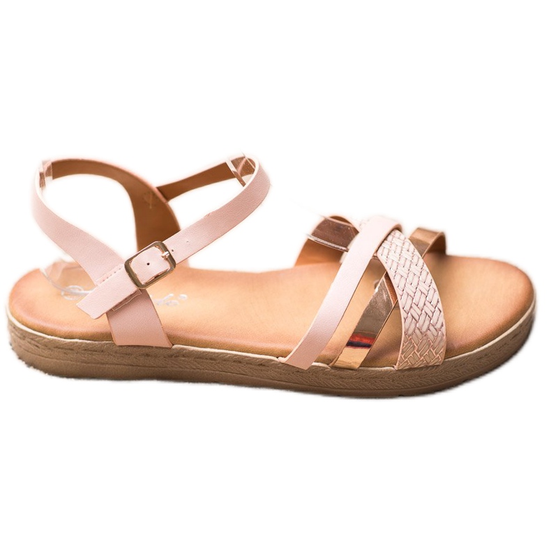 Weide Sandalias elegantes hechas de cuero ecológico rosado