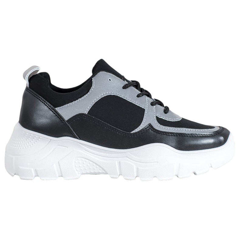 SHELOVET Zapatillas de deporte con cordones de moda negro SHELOVET Zapatillas de deporte con cordones de moda negro