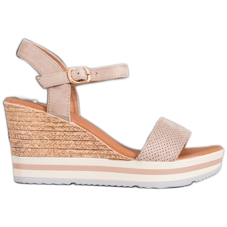 Weide Cuñas de gamuza de moda beige Weide Cuñas de gamuza de moda beige