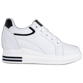 SHELOVET Zapatillas de cuña blancas blanco
