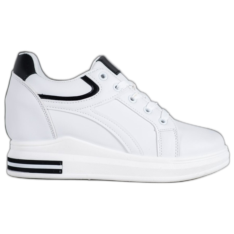 SHELOVET Zapatillas de cuña blancas blanco