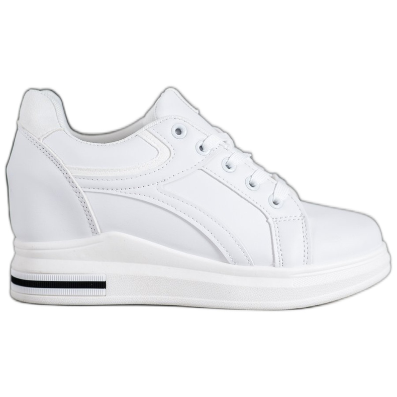 SHELOVET Zapatillas de cuña blancas blanco