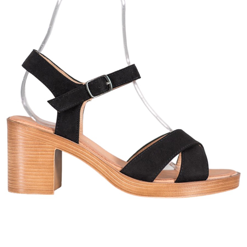 SHELOVET Sandalias ligeras en una barra negro