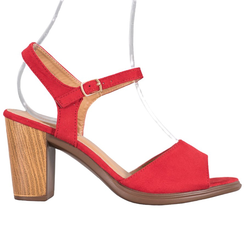 SHELOVET Sandalias de ante rojas rojo