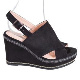 Best Shoes Sandalias negras de moda negro