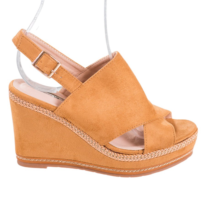 Best Shoes Sandalias de moda camel marrón