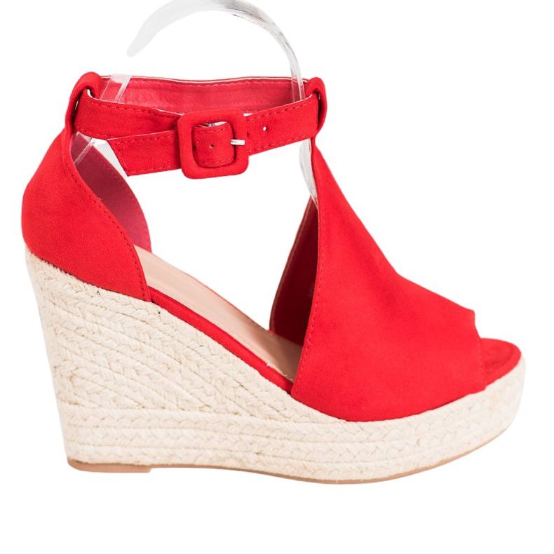 Queen Vivi Cuñas de ante confeccionadas rojo Queen Vivi Cuñas de ante confeccionadas rojo