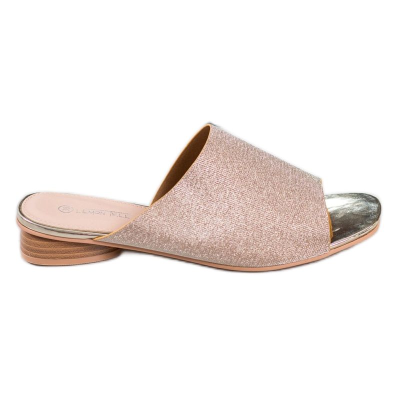 SHELOVET Pantuflas elegantes con purpurina amarillo