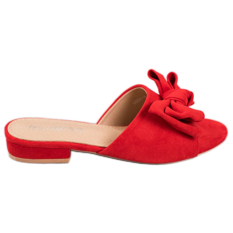 SHELOVET Chanclas rojas en un talón plano rojo