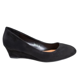 SHELOVET Bombas de cuña negras negro