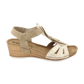 Sandalias con aplicación de piel Inblu Sabbia EP017 beige dorado