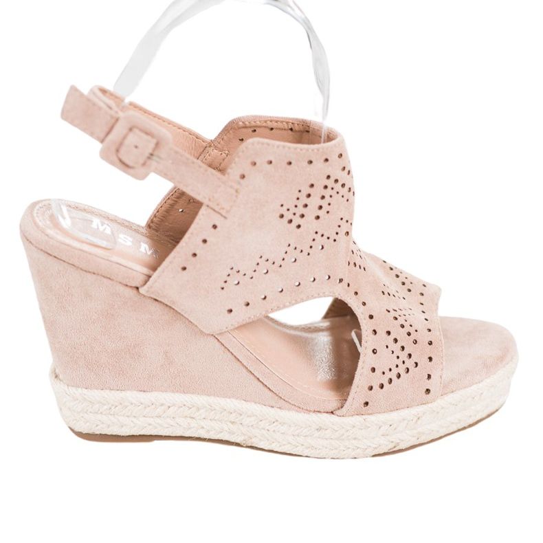 SHELOVET Cuñas caladas marrón