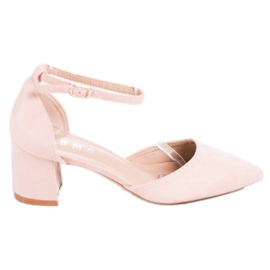 SHELOVET Zapatos de salón clásicos con hebilla rosado