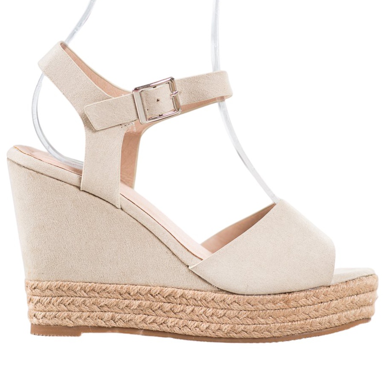 Clowse Sandalias beige con tacón de cuña alta Clowse Sandalias beige con tacón de cuña alta