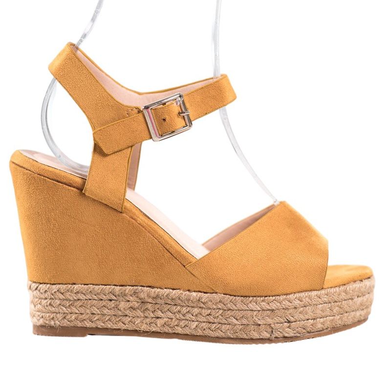 Clowse Sandalias amarillas en un tacón alto amarillo