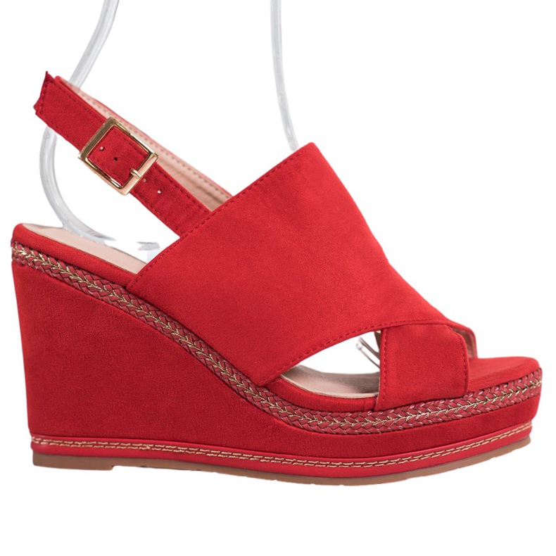 Best Shoes Sandalias rojas de moda rojo