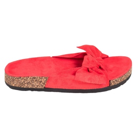 SHELOVET Zapatillas de ante en la plataforma rojo
