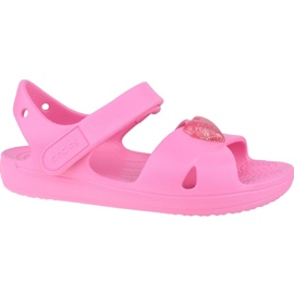 Sandalia Crocs Classic con tiras cruzadas K 206245-669 negro rosa
