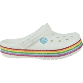 Zueco Crocs Rainbow Glitter 206151-100 blanco