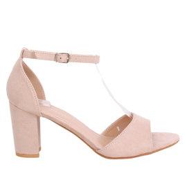 Sandalias tacones beige 88-395 Nude