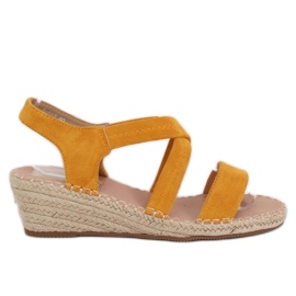 Sandalias cuña alpargatas miel S-823 Amarillo