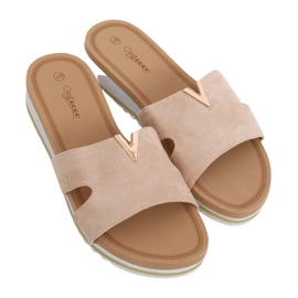 Pantuflas de mujer beige G-5035 Beige