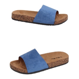 Azul PA-354 Pantuflas con suela de corcho azul