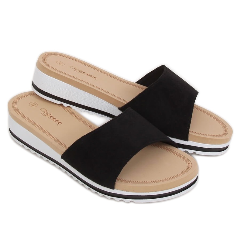 Pantuflas negras de mujer negras G-5036 Negras negro