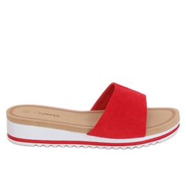 Rojo Pantuflas rojas de mujer G-5036 Rojo