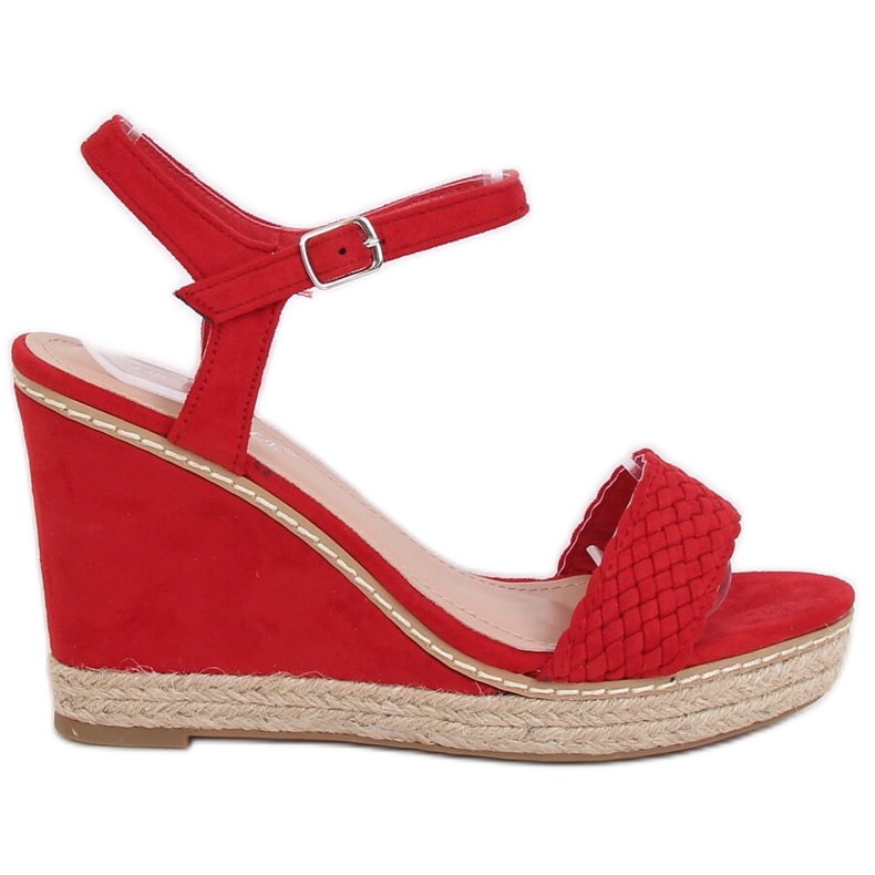 Alpargatas con cuña rojo 100-937SC-1 Rojo