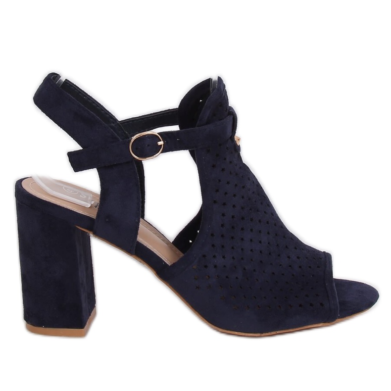 Sandalias de tacón calado LL79 Azul azul marino