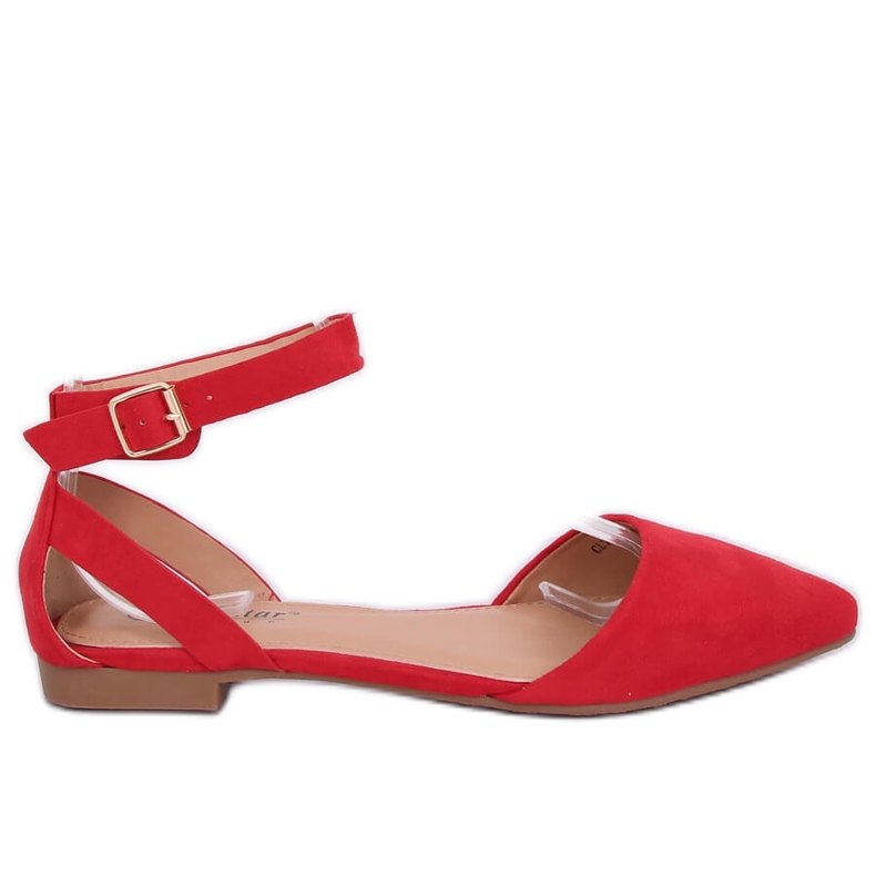 Bailarinas con cierre rojo CL73P Rojo II Calidad