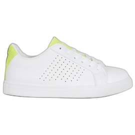 SHELOVET Zapatos blancos con aplicaciones de ante