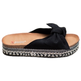 Seastar Pantuflas de ante con plataforma decorativa negro