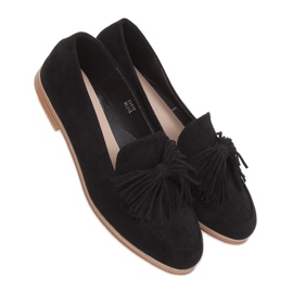 Negro Mocasines de mujer con flecos T357P Negro Negro Mocasines de mujer con flecos T357P Negro