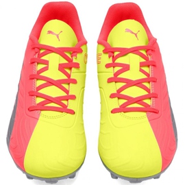 Botas de fútbol Puma One Jr 20.4 Osg Fg Ag 105973 01 rojo amarillos