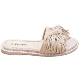 Seastar Zapatillas cómodas con flecos beige