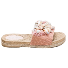 Seastar Chanclas de moda con conchas rosado