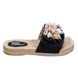 Seastar Chanclas de moda con conchas negro