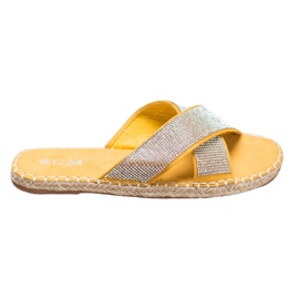Cm Paris Pantuflas con estilo con circonita cúbica amarillo