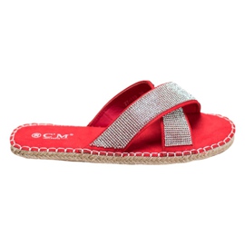 Cm Paris Pantuflas con estilo con circonita cúbica rojo