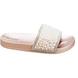 Seastar Pantuflas Elegantes Con Perlas dorado