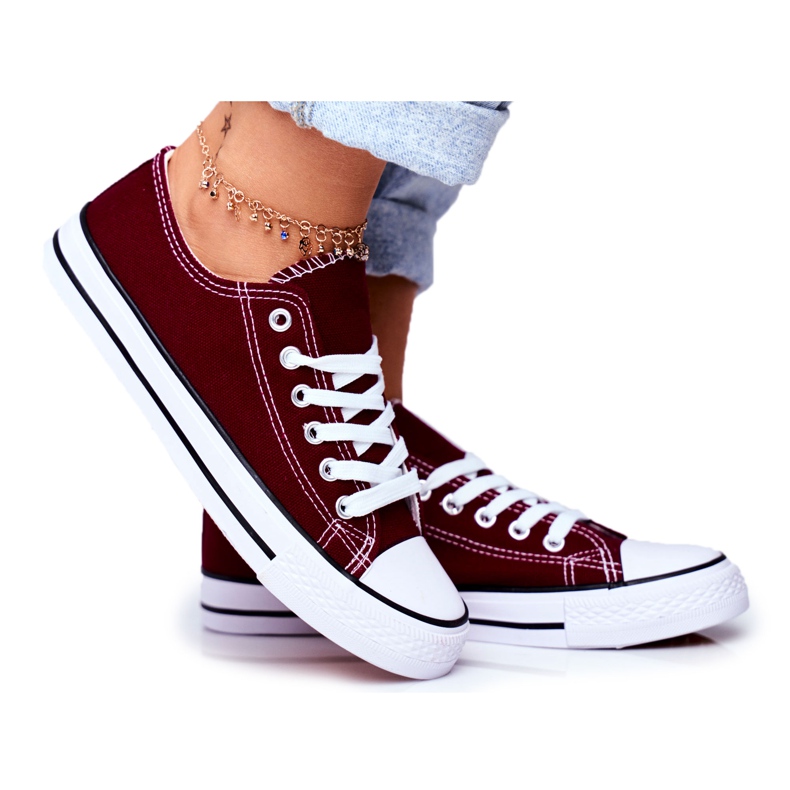PS1 Zapatos deportivos clásicos de mujer granate Omerta rojo