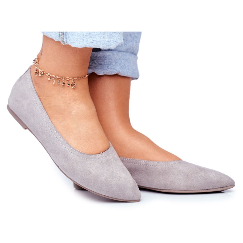 PS1 Bailarinas Mujer Eco-Suede Gris Bellissima