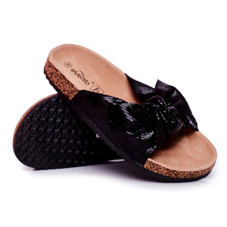 EVE Zapatillas de mujer con lazo grande Negro Lovely Time