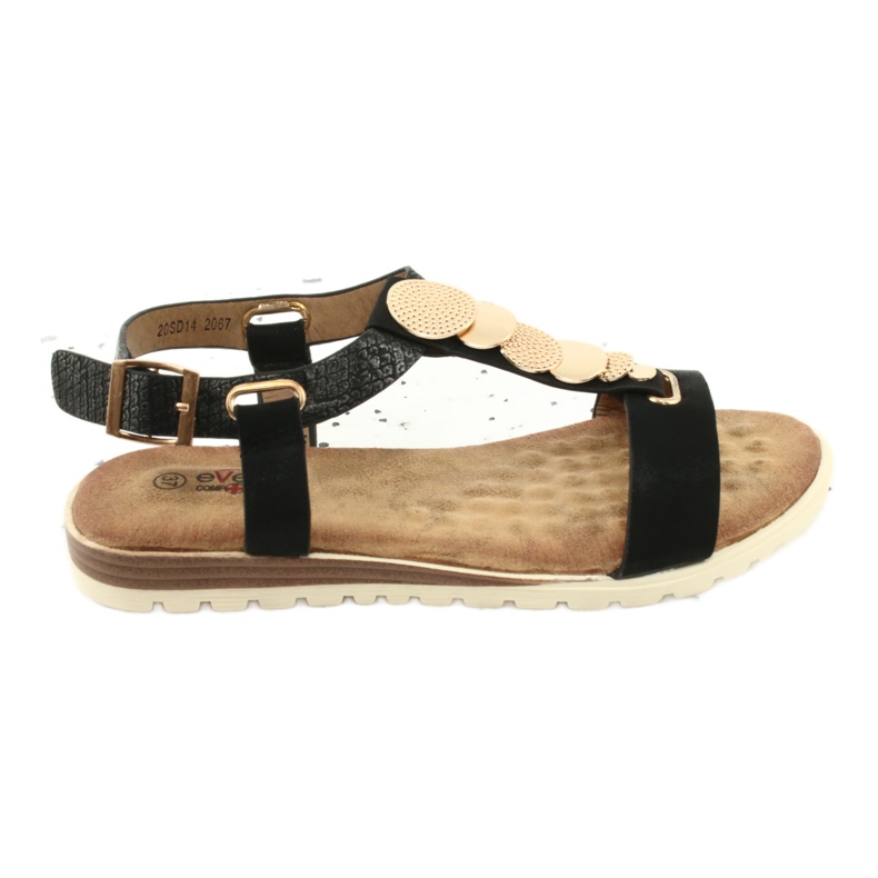 Sandalias negras de moda para mujer Evento 20SD14 2067 negro amarillo
