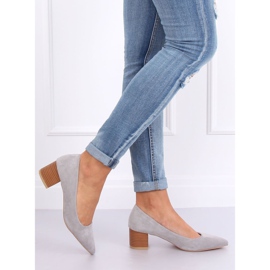 Zapatos con tacón de madera gris CL75P Gris