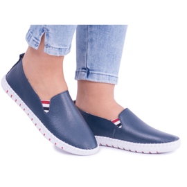 EVE Zapatillas de mujer Bellara de piel azul marino